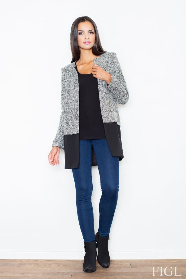 Grey Jacket in Jackets, Vests For Women with Polyester and Viscose