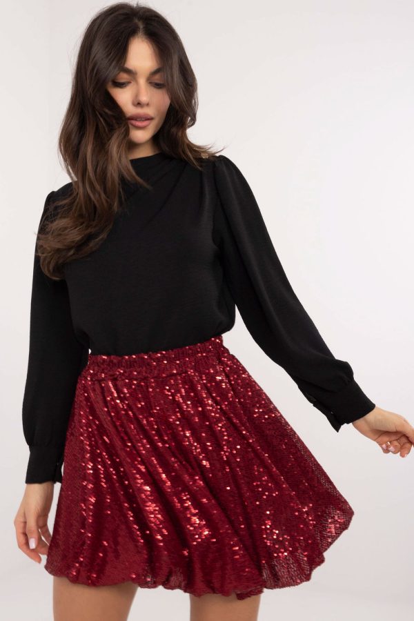Red Short Skirt in Skirts with Spandex and Polyester