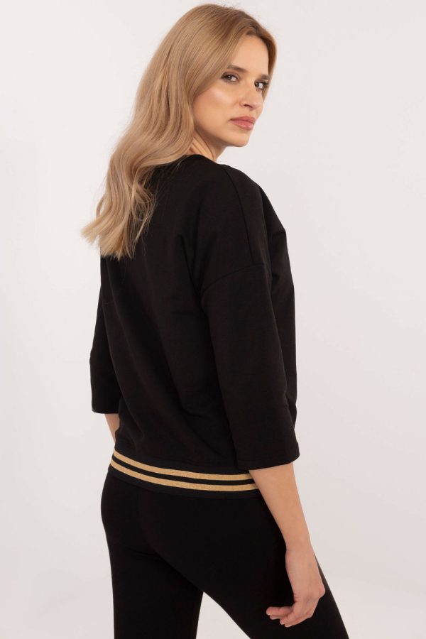 Black Blouse in Women`s Blouses, Tunics with Cotton and Spandex