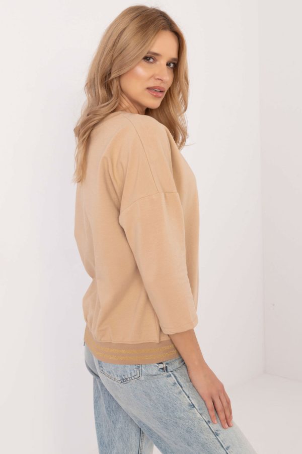 Brown Blouse in Women`s Blouses, Tunics with Cotton and Spandex