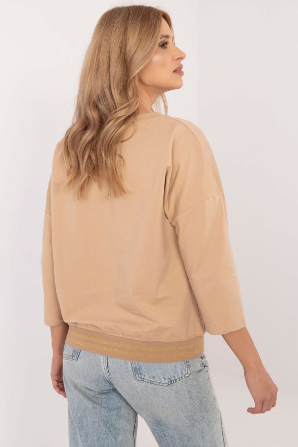 Brown Blouse in Women`s Blouses, Tunics with Cotton and Spandex