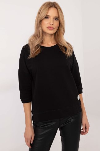 1049987 Black Blouse in Women`s Blouses, Tunics with Cotton and Spandex