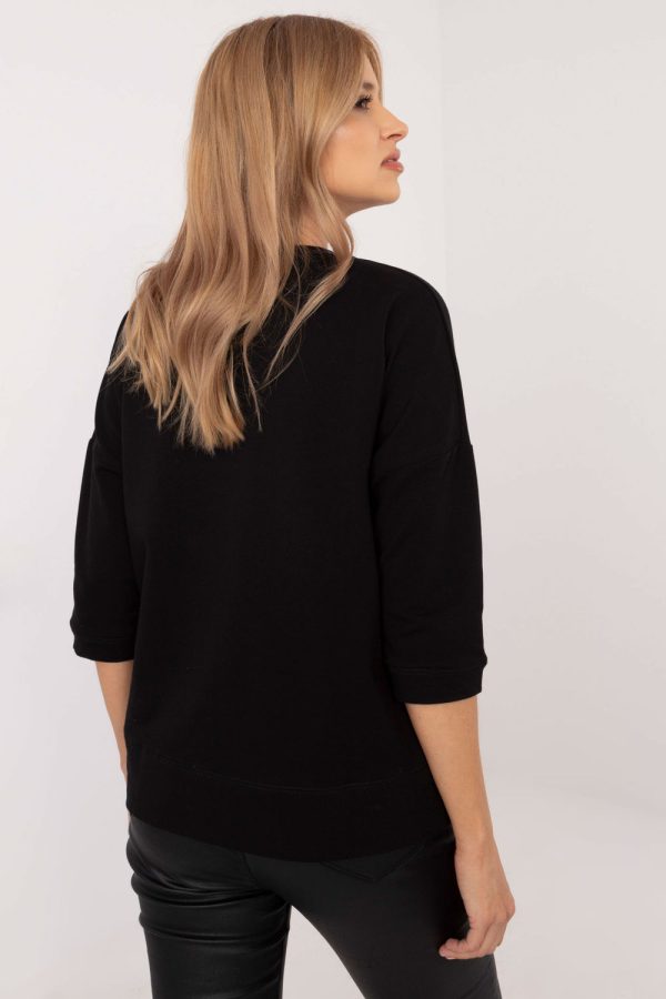 Black Blouse in Women`s Blouses, Tunics with Cotton and Spandex