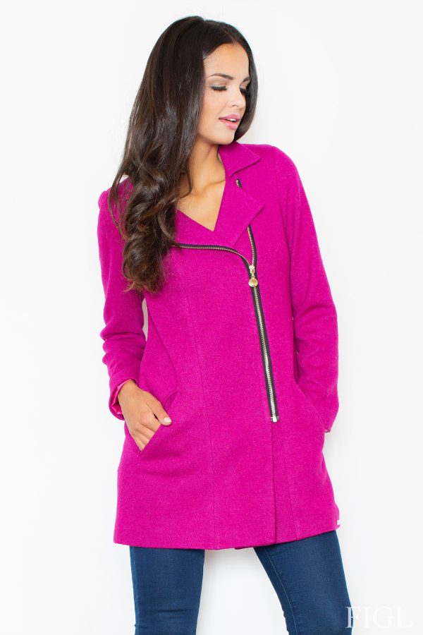 Pink Coat in Women`s Coats, Jackets with Spandex, Polyester and Wool