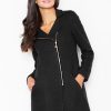 Black Coat in Women`s Coats, Jackets with Spandex, Polyester and Wool