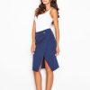 Blue Skirt in Skirts with Cotton and Spandex