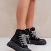 1050275.jpg Black Trapper Shoes in Women`s Ankle Boots & Booties with Fabric, Warmers, Footbed, Upper Height and Platform Height