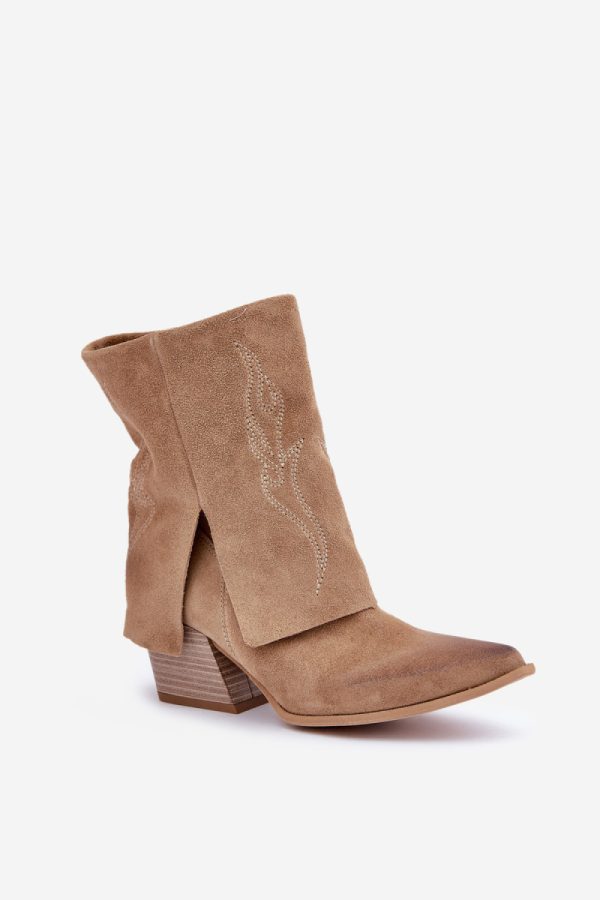 beige Heel boots model 203869 Step in style