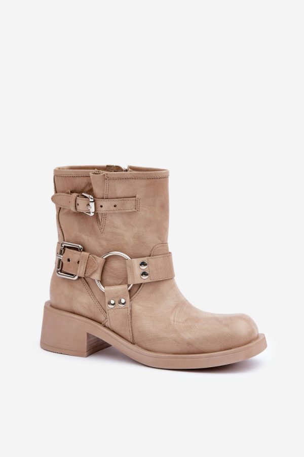 beige Boots model 203871 Step in style