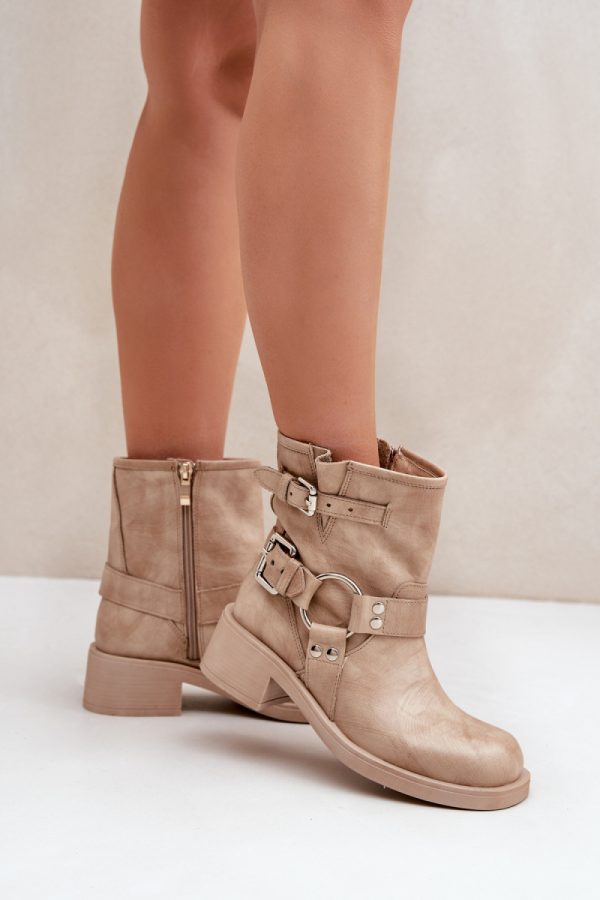 beige Boots model 203871 Step in style