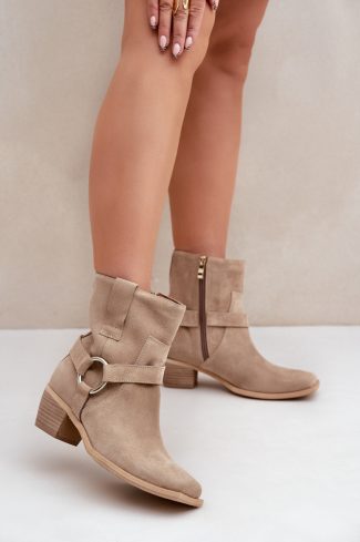 beige Heel boots model 203873 Step in style