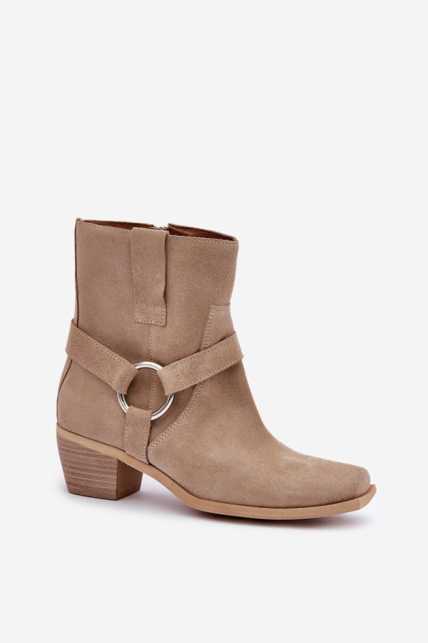 beige Heel boots model 203873 Step in style