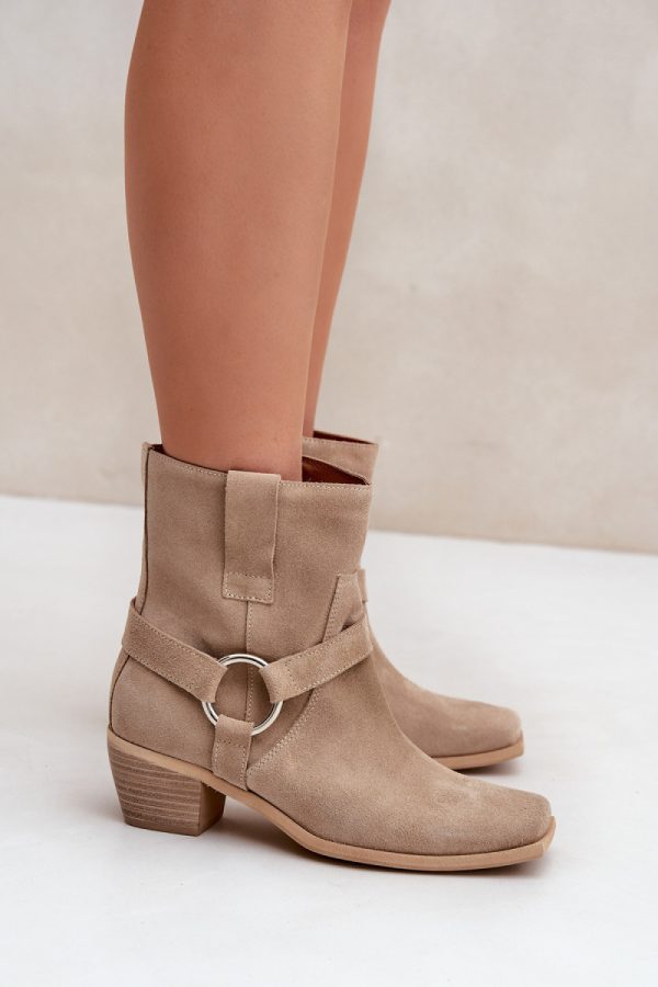 beige Heel boots model 203873 Step in style