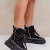 Black Snow Boots in Women`s Ankle Boots & Booties with Fabric, Warmers, Footbed, Upper Height and Platform Height
