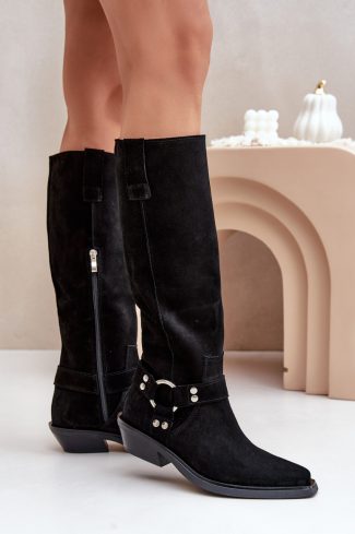 Black Thigh-Hight Boots...Fabric, Footbed, Upper Height and Heel Height