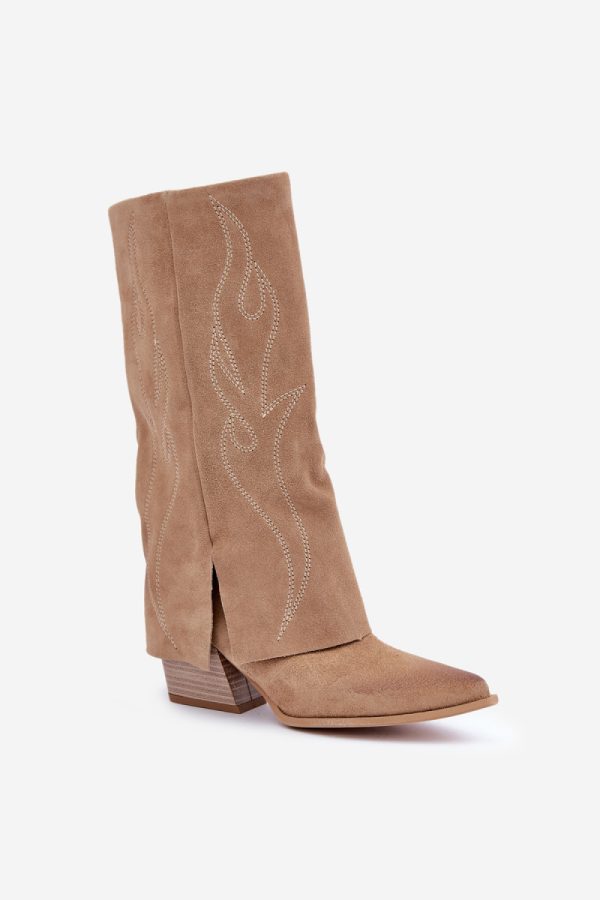 beige Heel boots model 203899 Step in style