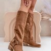 1050371.jpg Brown Heel Boots in Over The Knee High Boots, Thigh High Boots with Fabric, Footbed, Upper Height and Heel Height
