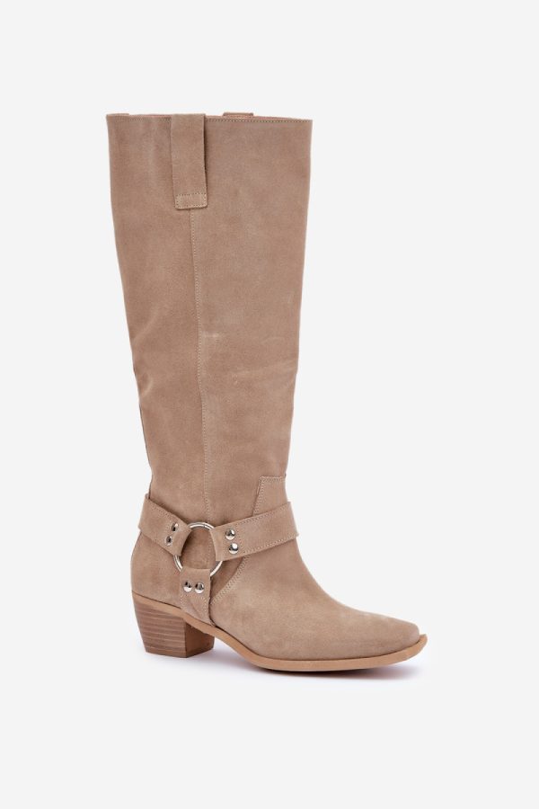 beige Heel boots model 203901 Step in style