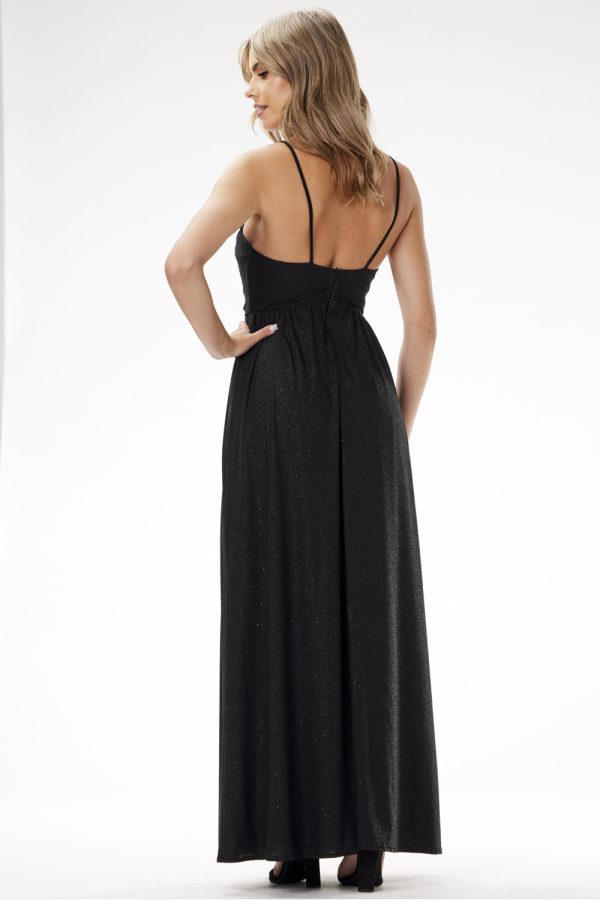 Black Long Dress in Evening Dresses with Spandex and Polyester