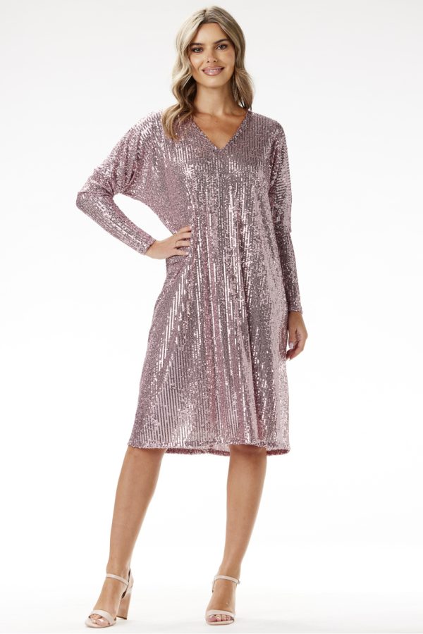 Pink Evening Dress in Evening Dresses with Spandex and Polyester
