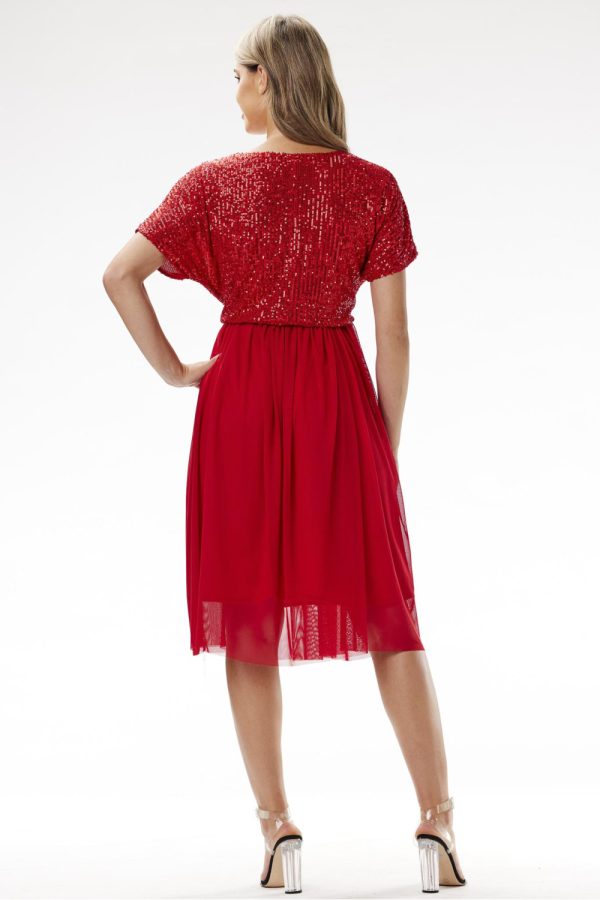 Red Evening Dress in Evening Dresses with Spandex and Polyester