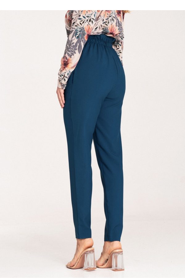 Navy Blue Women Trousers in Pants, Trousers, Shorts with Polyester