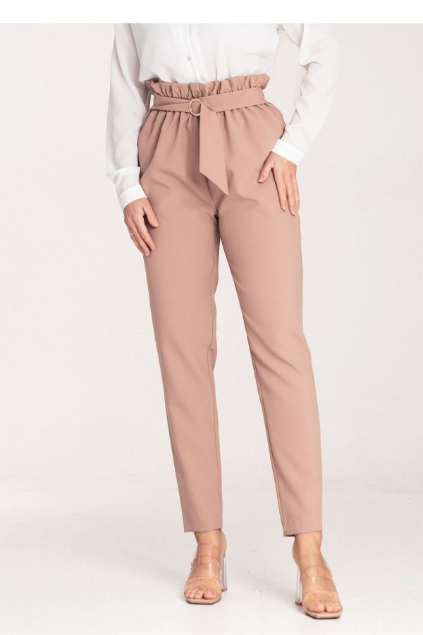 Beige Women Trousers in Pants, Trousers, Shorts with Polyester