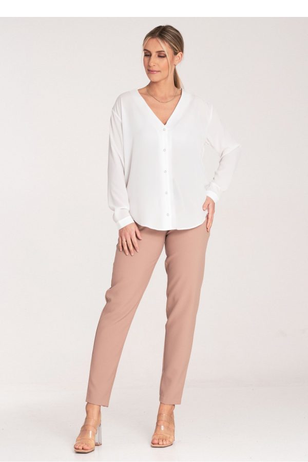 Beige Women Trousers in Pants, Trousers, Shorts with Polyester