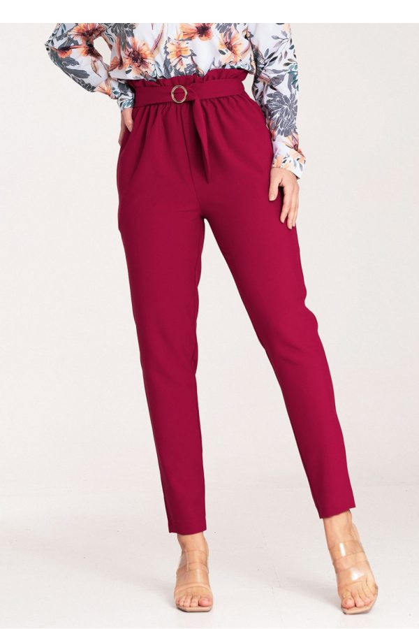 Red Women Trousers in Pants, Trousers, Shorts with Polyester