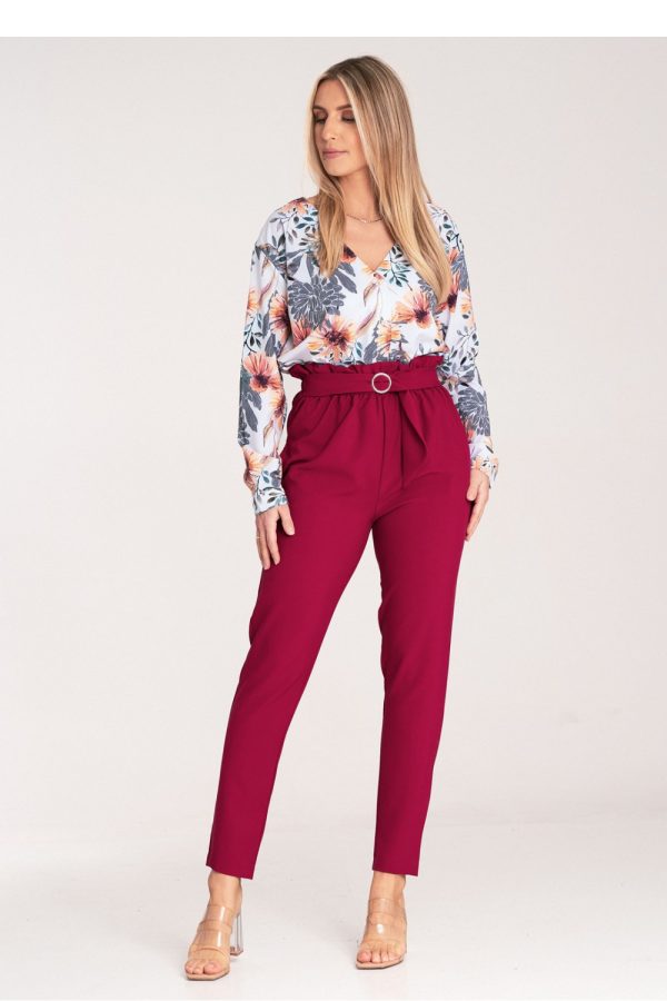 Red Women Trousers in Pants, Trousers, Shorts with Polyester