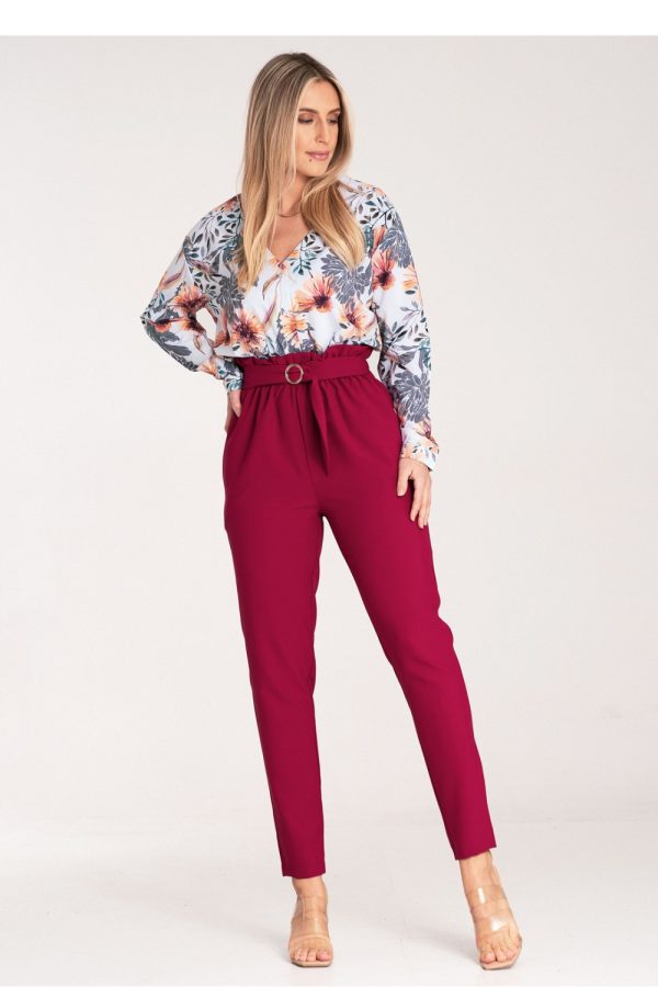 Red Women Trousers in Pants, Trousers, Shorts with Polyester