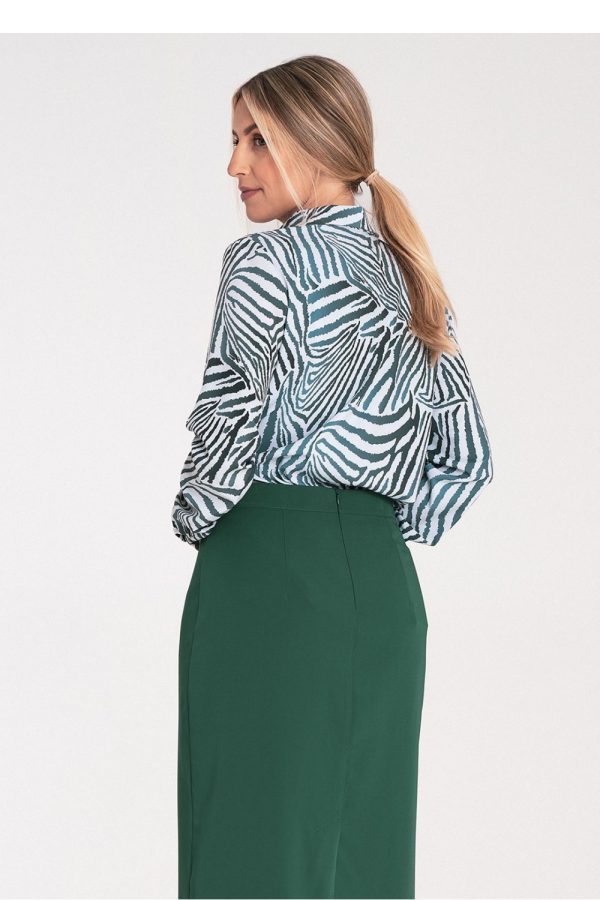 Multicolor Long Sleeve Shirt in Shirts For Women with Spandex and Polyester