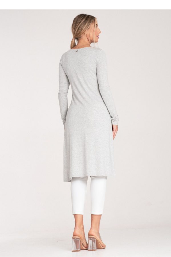 Grey Tunic in Women`s Blouses, Tunics with Spandex and Polyester