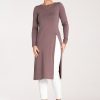 Brown Tunic in Women`s Blouses, Tunics with Spandex and Polyester