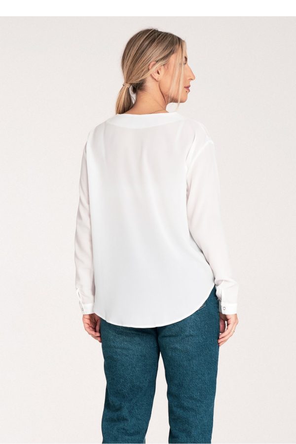 Beige Long Sleeve Shirt in Shirts For Women with Spandex and Polyester