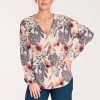Multicolor Long Sleeve Shirt in Shirts For Women with Spandex and Polyester