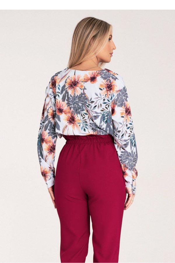 Multicolor Long Sleeve Shirt in Shirts For Women with Spandex and Polyester