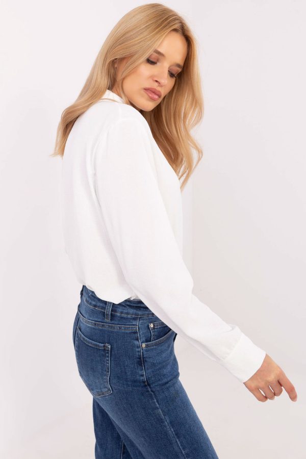 Beige Long Sleeve Shirt in Shirts For Women with Spandex and Polyester