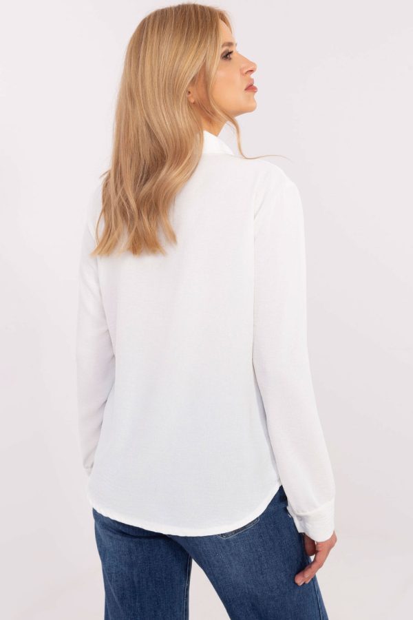 Beige Long Sleeve Shirt in Shirts For Women with Spandex and Polyester