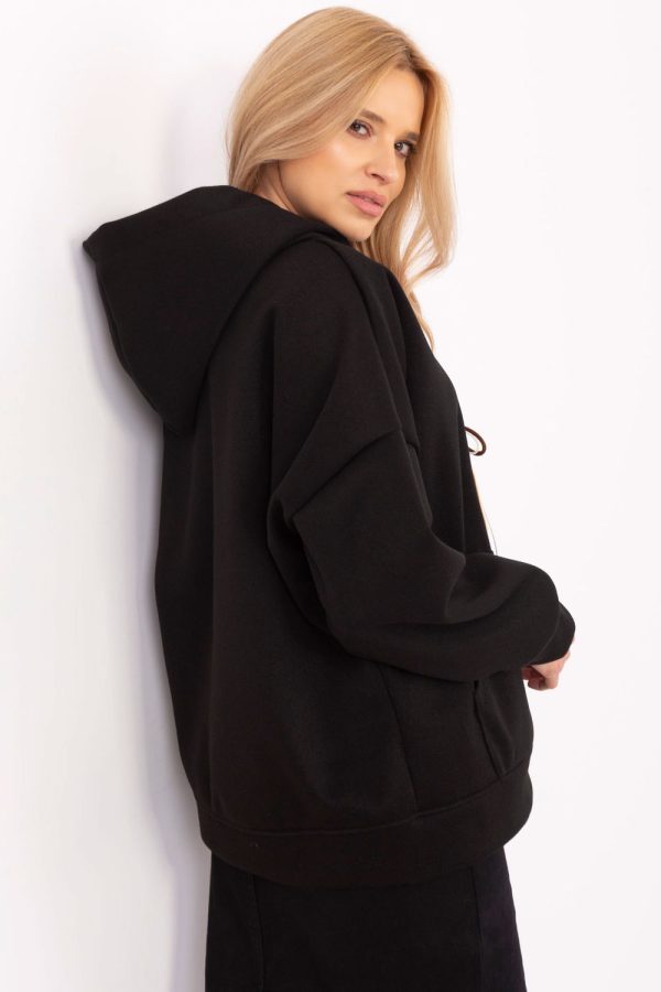 Black Sweatshirt in Sweatshirts For Women with Polyester