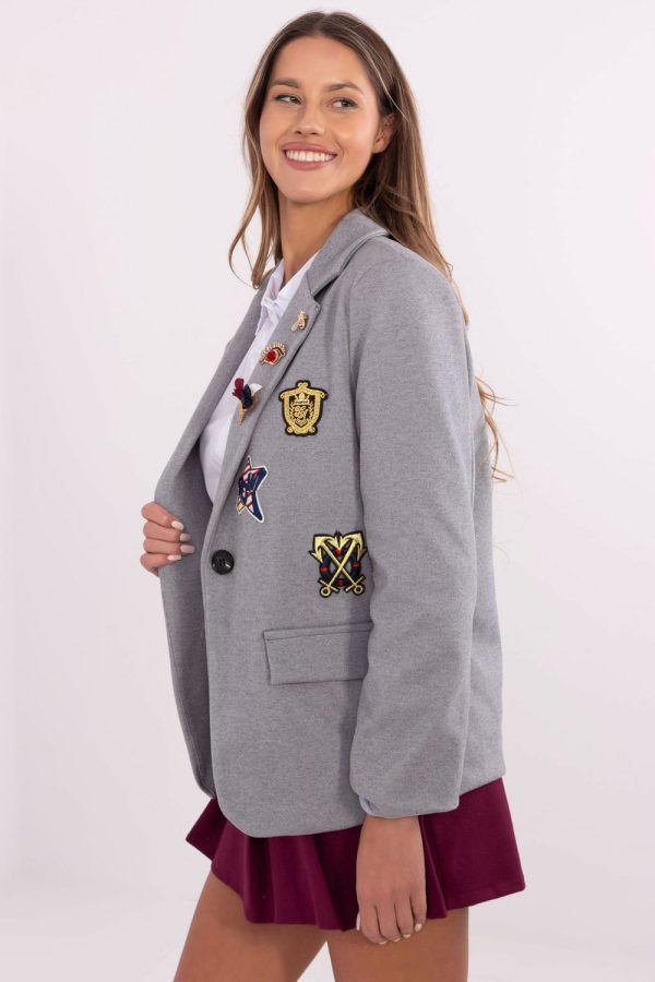 grey Jacket model 204389 Italy Moda