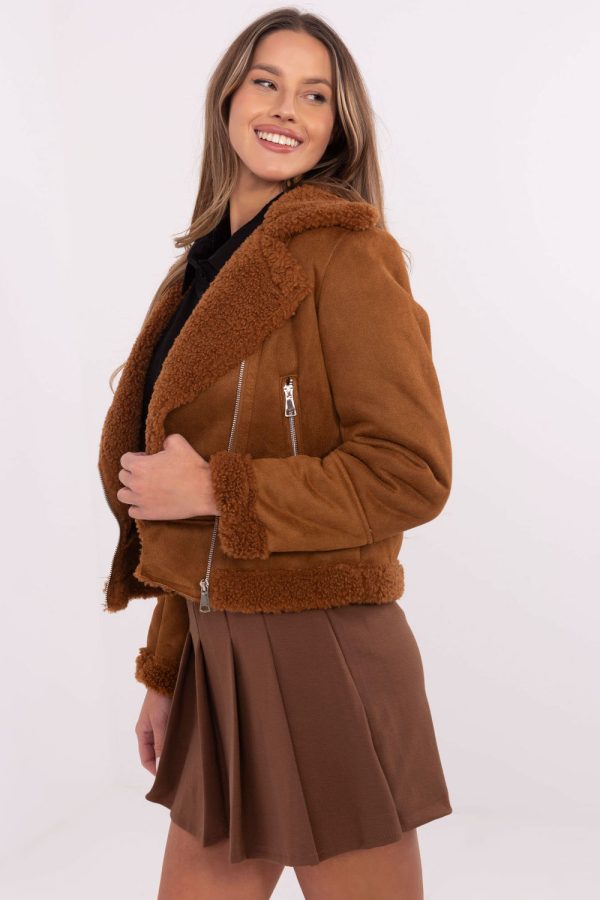 Brown Jacket in Women`s Coats, Jackets with Polyester