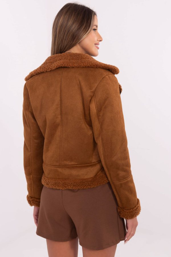 Brown Jacket in Women`s Coats, Jackets with Polyester