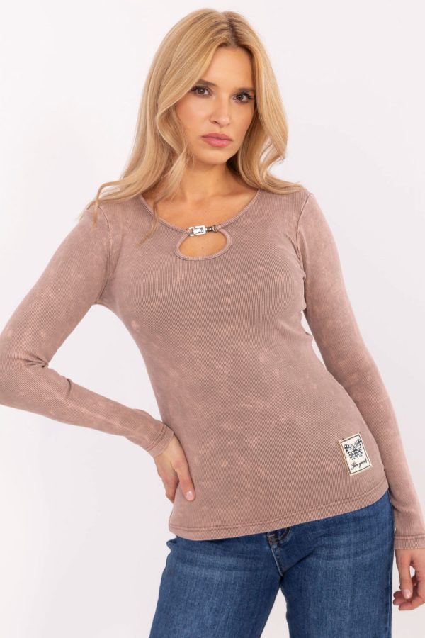 Pink Blouse in Women`s Blouses, Tunics with Cotton and Spandex