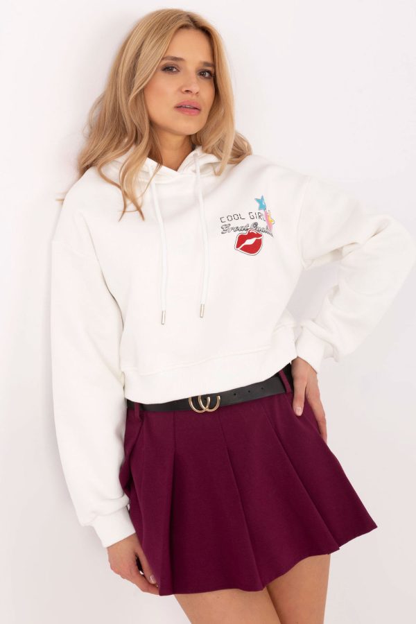 Beige Sweatshirt in Sweatshirts For Women with Cotton and Polyester