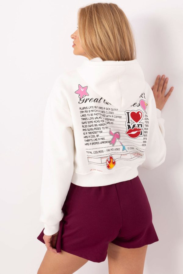 Beige Sweatshirt in Sweatshirts For Women with Cotton and Polyester