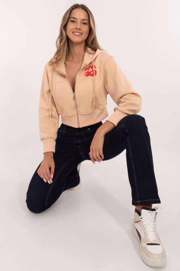 Brown Sweatshirt in Sweatshirts For Women with Cotton and Polyester