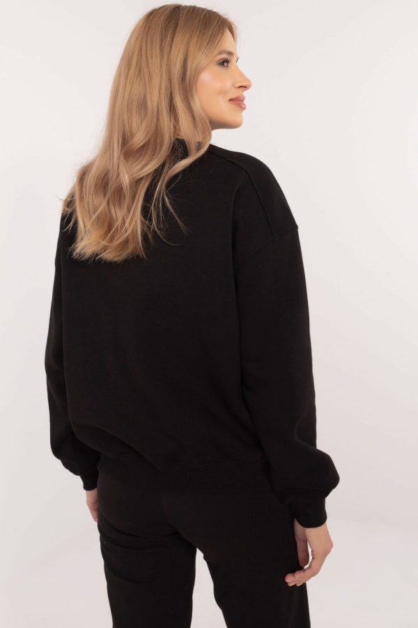 Black Sweatshirt in Sweatshirts For Women with Cotton and Polyester