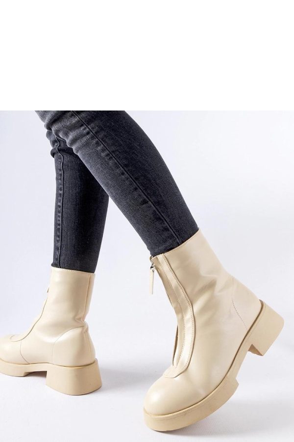 Beige Boots.Fabric and Heel Height