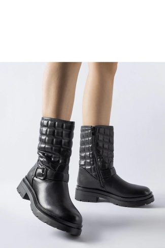1052437 Black Boots in Women`s Ankle Boots & Booties with Fabric and Heel Height